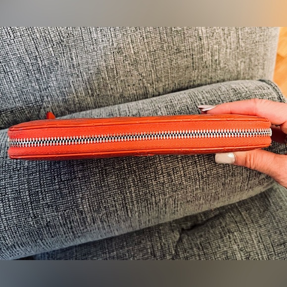 Chanel Coral Patent Leather Zip-Around Wallet - Picture 5 of 16